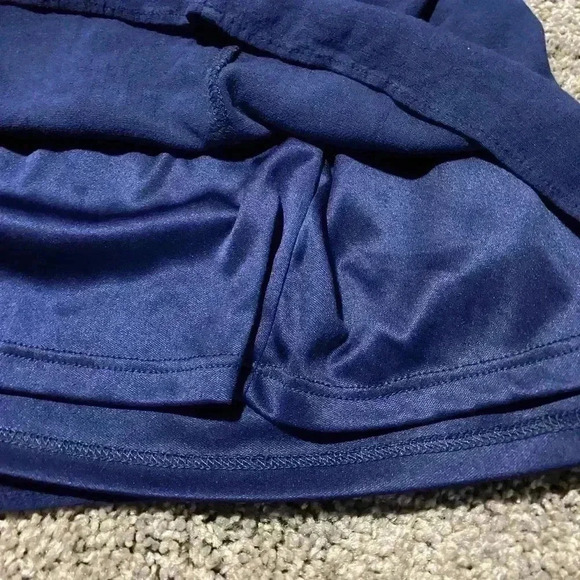 Charming Charlie S Navy blue flowy dress ruffled sleeves crisscross back - Picture 5 of 9